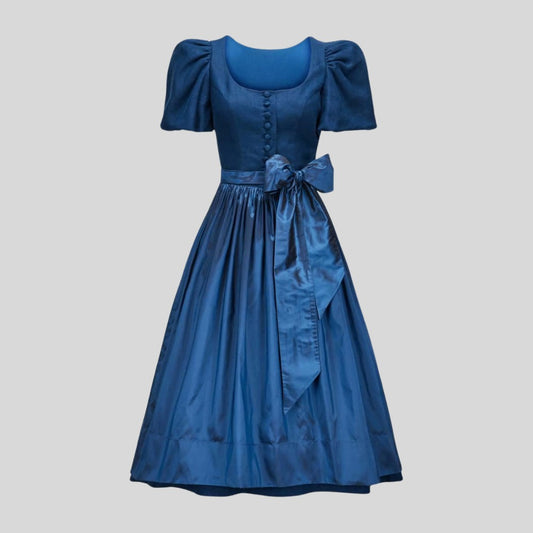 Navy Blue Mini Dirndl Dress | Traditional Bavarian Oktoberfest Outfit