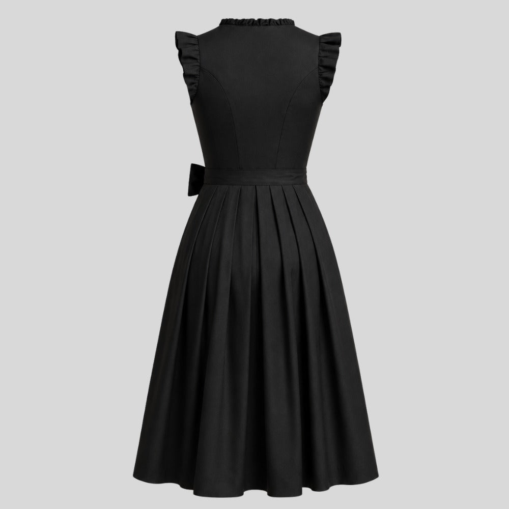 Black Dirndl Dress with White Blouse | Traditional German Trachten Midi Folk Outfit
