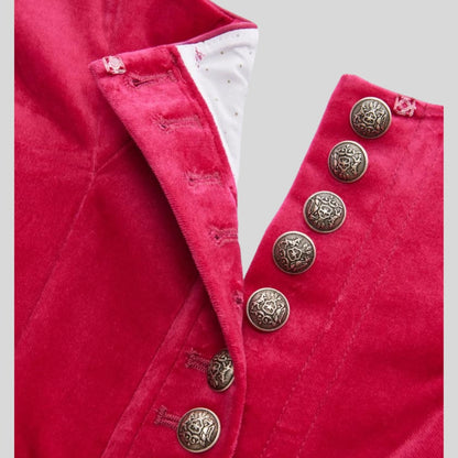 Women’s Pink & Rose Red Dirndl Dress | Traditional Bavarian Oktoberfest Outfit