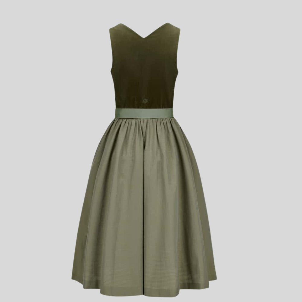 Olive Green Dirndl Dress | Bavarian Oktoberfest Outfit