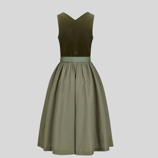 Olive Green Dirndl Dress | Bavarian Oktoberfest Outfit