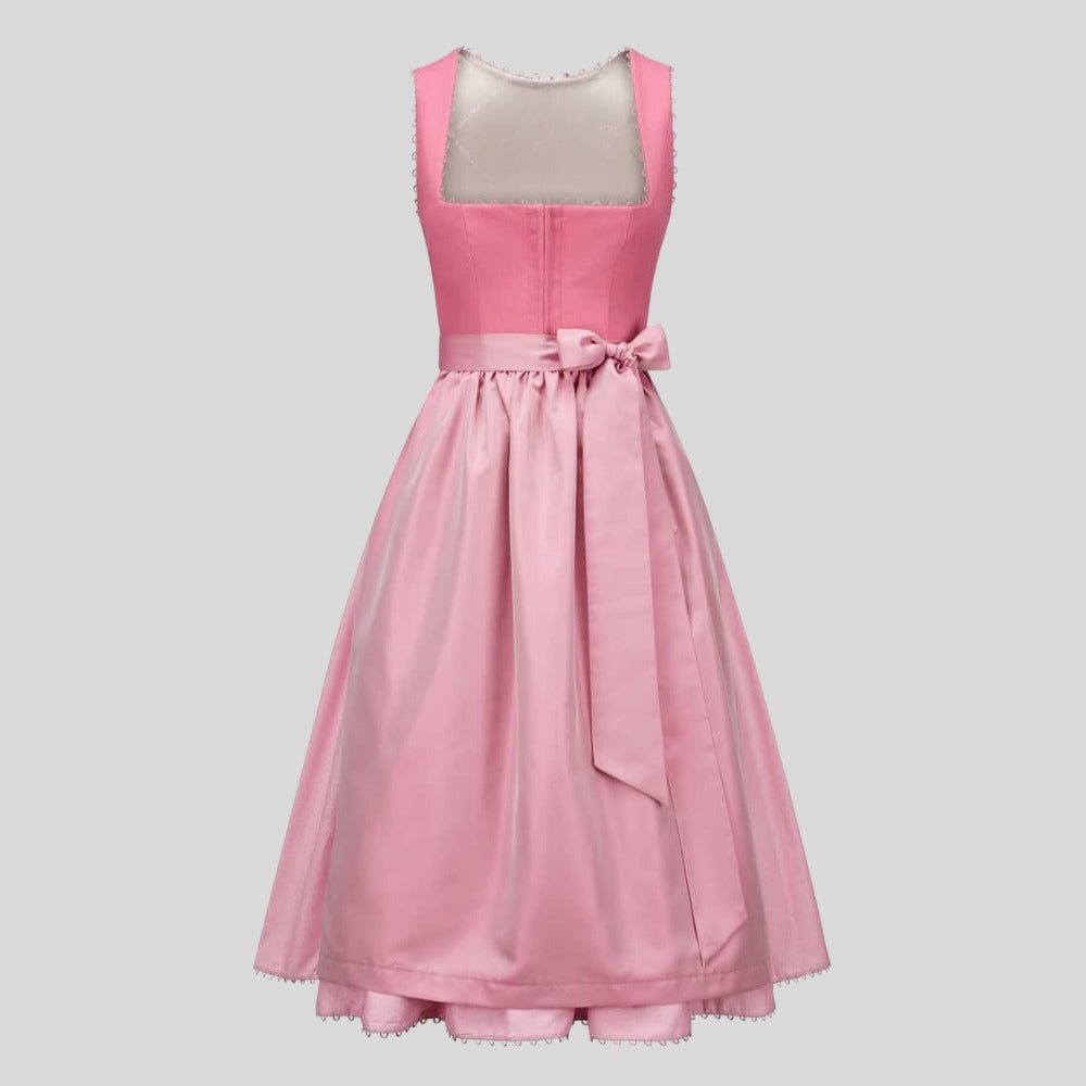 Pink Dirndl Dress | Traditional Bavarian Folk Costume, Alpine Festival Outfit