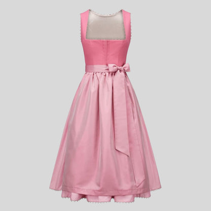 Pink Dirndl Dress | Traditional Bavarian Folk Costume, Alpine Festival Outfit