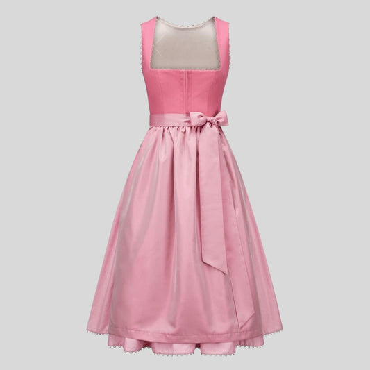 Pink Dirndl Dress | Traditional Bavarian Folk Costume, Alpine Festival Outfit