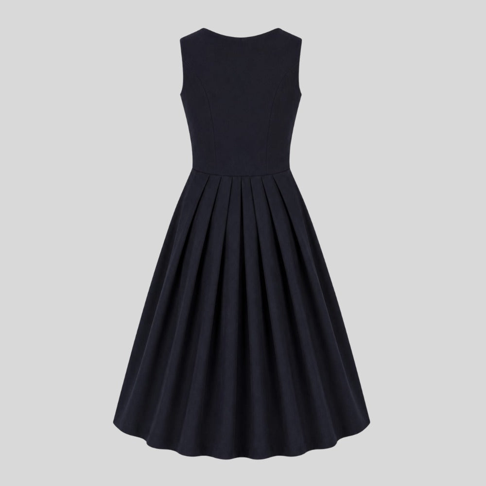 Navy Blue Velvet Dirndl Dress
