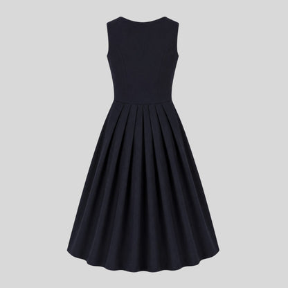 Navy Blue Velvet Dirndl Dress