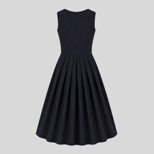 Navy Blue Velvet Dirndl Dress