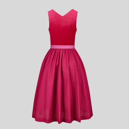 Women’s Pink & Rose Red Dirndl Dress | Traditional Bavarian Oktoberfest Outfit