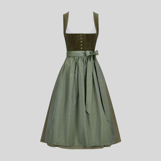 Olive Green Dirndl Dress | Bavarian Oktoberfest Outfit