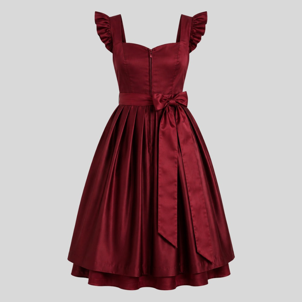 Bordeaux Dirndl Damen | Elegantes Trachtenkleid | Bayerisches Dirndl | Oktoberfest Kleid | Traditionelle Deutsche Tracht
