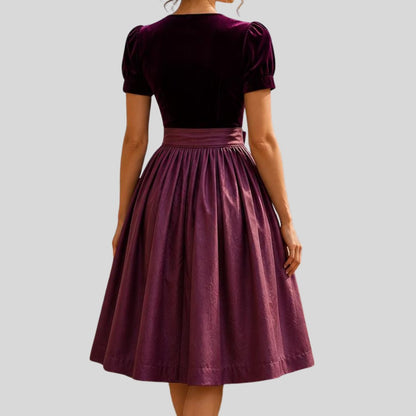 Purple Velvet Dirndl Dress | Plum Bavarian Folk Trachten Midi Outfit