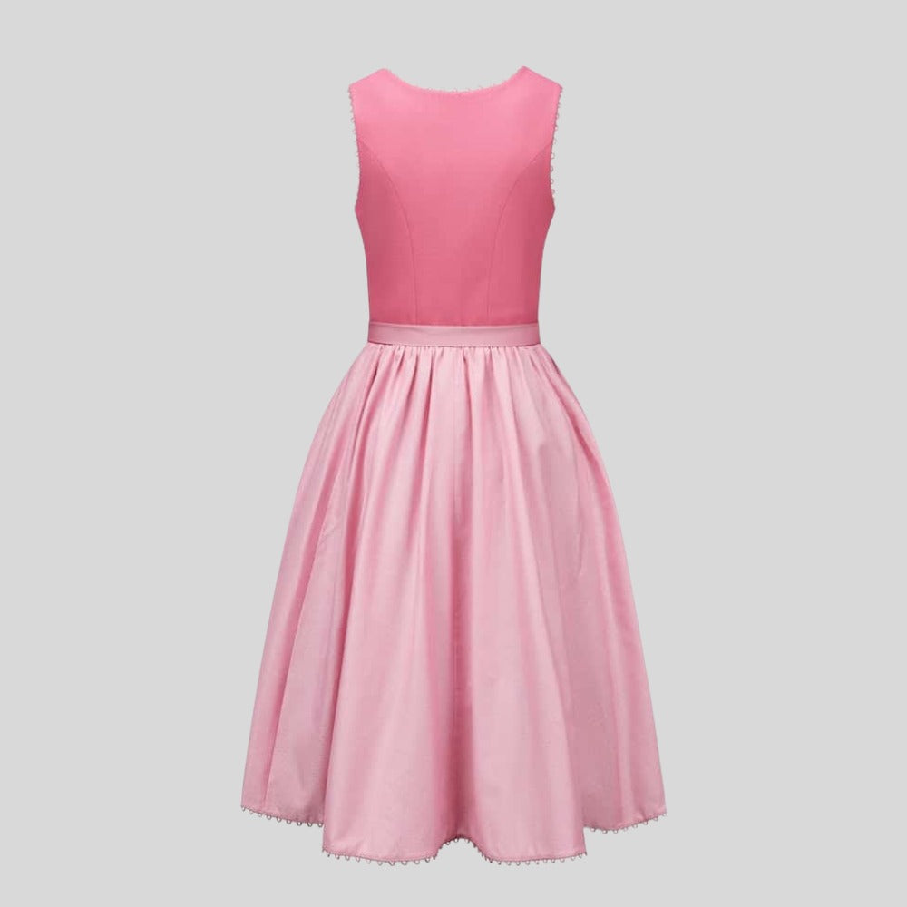 Pink Dirndl Dress | Traditional Bavarian Folk Costume, Alpine Festival Outfit