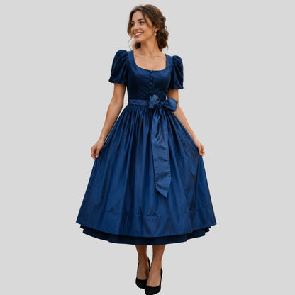Navy Blue Mini Dirndl Dress | Traditional Bavarian Oktoberfest Outfit