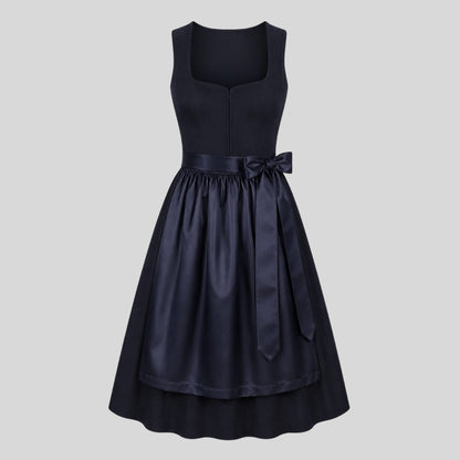 Navy Blue Velvet Dirndl Dress